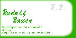 rudolf mauer business card